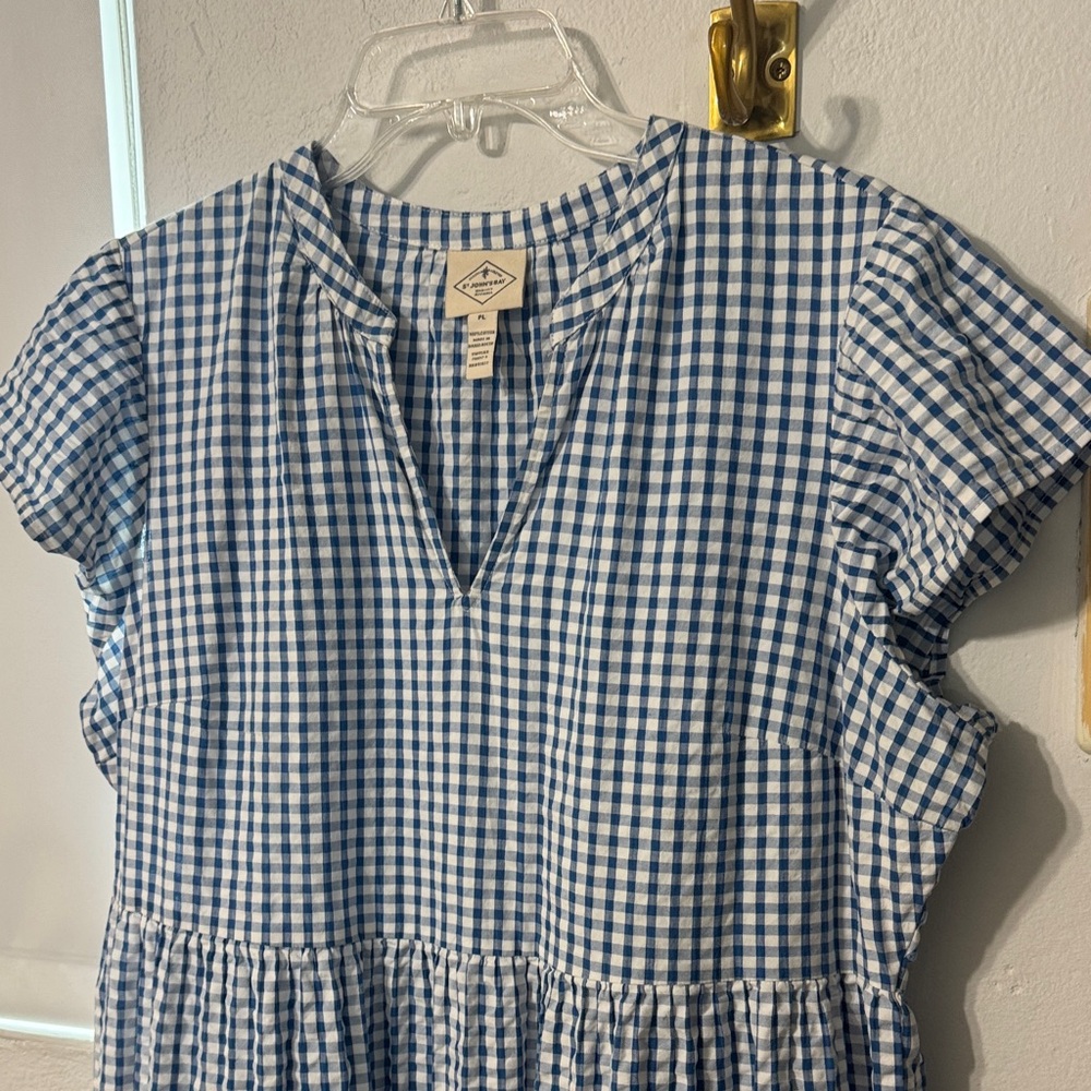 St. John's Bay Blue and White Checkered Dress